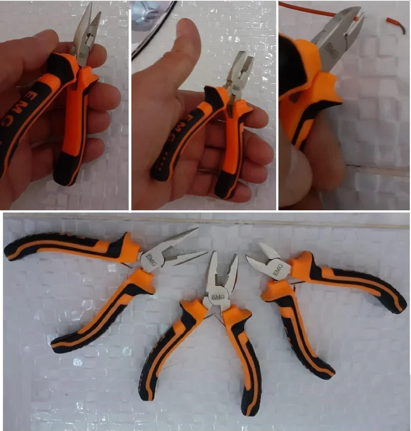 BarkoFix Set of 5 Mini Pliers Set Side Chisel Needle Pliers Flat and Phillips Screwdriver Electrician Hobby Set