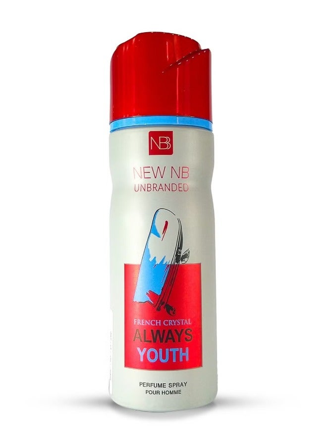 NEW NB Unbranded French Crystal Always Youth Deodorant Spray for Men 200ml – Long-lasting Luxury Deodorant with Youthful Elegance - Image 1