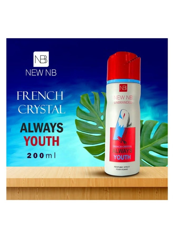 NEW NB Unbranded French Crystal Always Youth Deodorant Spray for Men 200ml – Long-lasting Luxury Deodorant with Youthful Elegance - Image 3