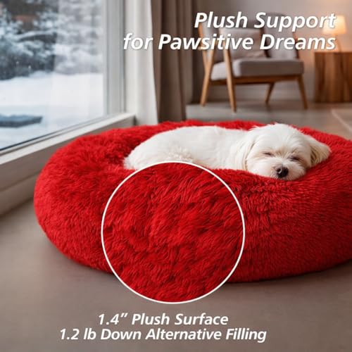 ZEXSAZONE 2-in-1 Reversible Donut Pet Bed for Cats & Puppies | Summer Cooling Two-Side Use Round Cat Bed | Ultra Soft Washable Bed for Persian Cat, Shih Tzu & Small Dogs | Brown | Small - Image 3