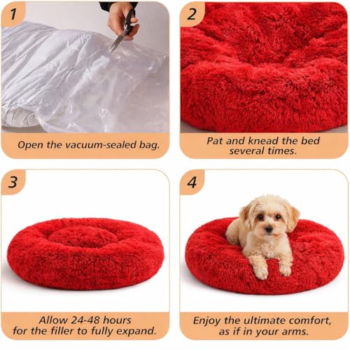 ZEXSAZONE 2-in-1 Reversible Donut Pet Bed for Cats & Puppies | Summer Cooling Two-Side Use Round Cat Bed | Ultra Soft Washable Bed for Persian Cat, Shih Tzu & Small Dogs | Brown | Small - Image 5