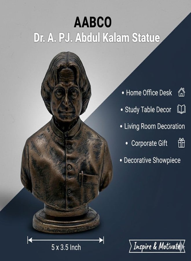 AABCO Dr. A. P. J. Abdul Kalam Statue for Home Office Desk Study Table Decor Living Room Decoration Corporate Gift Decorative Showpiece 5 x 3.5 Inch. - Image 5