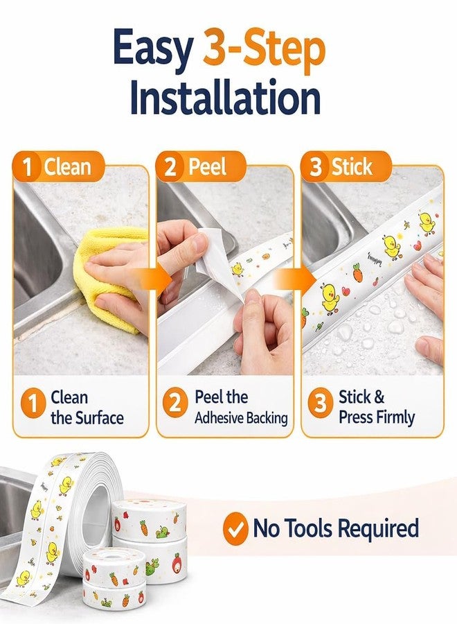 BEYOND BASIC Waterproof Tape for Kitchen Sink Oil Proof Caulk Tape Strip Self Adhesive Bathroom Corner Caulking Sealing Tape Gap Sealer Waterproof Tape for Platform Basin Toilet. (Kitchen Sink Tape) - Image 4