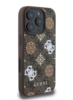 GUESS iPhone 16 Pro Max Case PU Hard Cover with Peony 4G Design / slim profile / Drop protection / Lightweight Back Cover - Brown  - Image 5