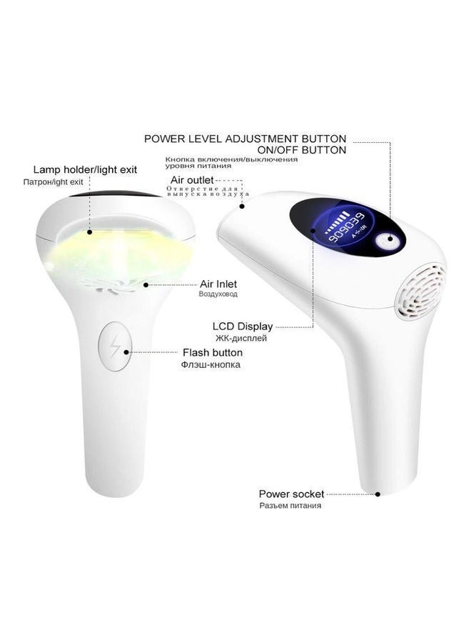 900000 Flashes Permanent Hair Removal Electric Body Scrub and Polish White - Image 5