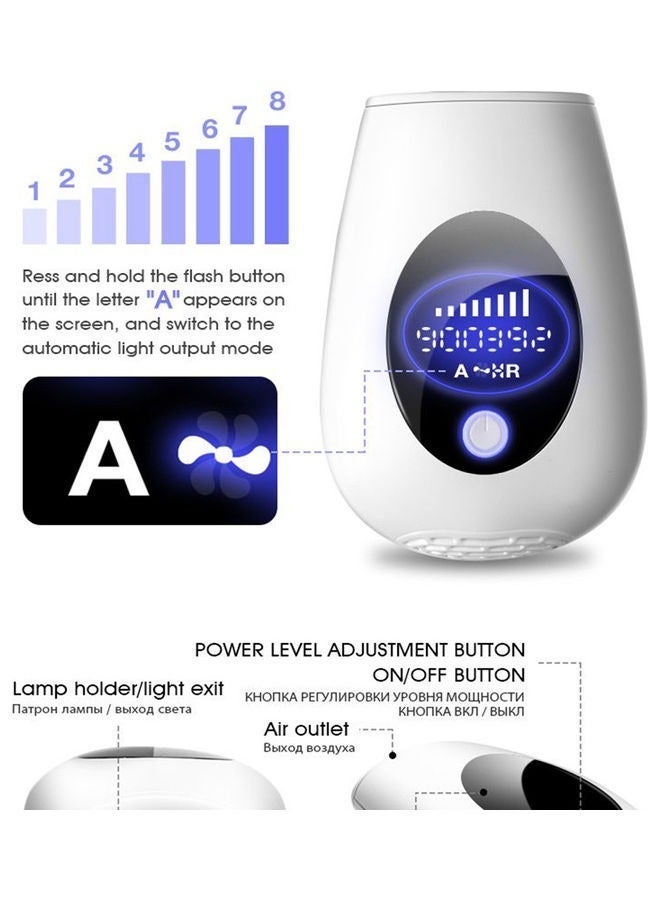 900000 Flashes Permanent Hair Removal Electric Body Scrub and Polish White - Image 4