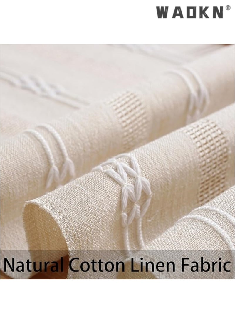WAOKN Table Runner, 30 * 180 CM Burlap Table Runner for Modern Farmhouse Decor, Natural Cotton Woven Runner with Tassels for Wedding Party Farmhouse Dining Table Decor  - Image 5