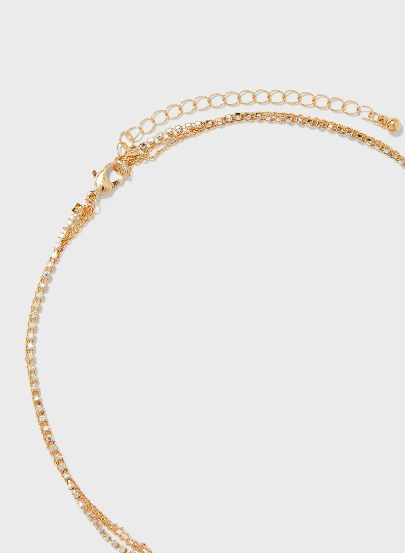 Ginger Triple Layer Lock And Key Necklace