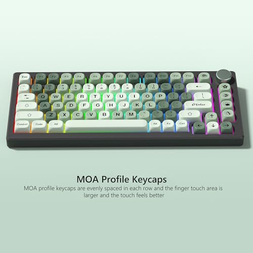 Womier PBT MOA Keycaps, Custom Keyboard Keycaps 60 65 75 100 Percent, Gradient Matcha Caps Set, 5 Side Dye Sublimation for Cherry Gateron MX Switches Keyboards, Green - Image 5