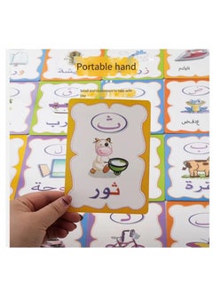 General 28Pcs Erasable Learning Arabic Alphabet Recognition Flash Cards Colorful Early Word Education Toys Learning Resource Interactive Set with Marker Pen for Kids Practicing, Writing(Arabic)  - Image 3