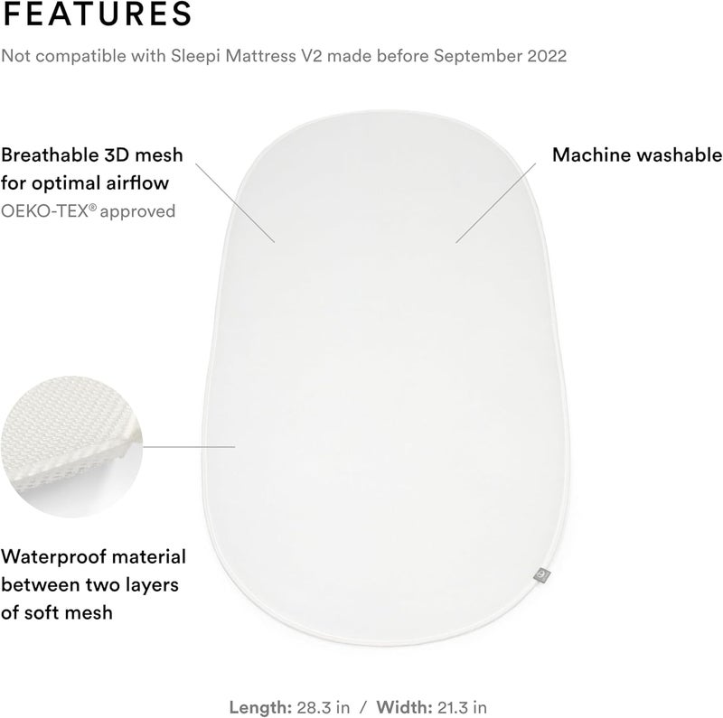 STOKKE ورقة حماية ستوكه سليبى V3 بيضاء متوافقة مع مرتبة سرير سليبى V3 تحمي من الحوادث والانسكابات قابلة للغسل في الغسالة - Image 2