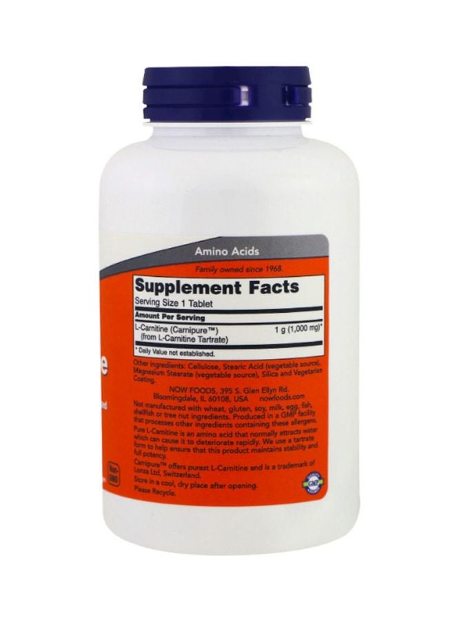 Now Foods L-Carnitine Dietary Supplement 100 Tablets - Image 2