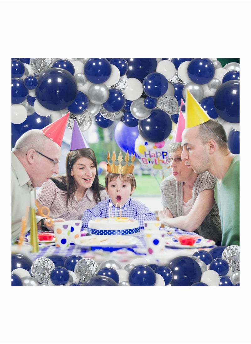Captaintech 145 Pcs Navy Blue Silver Balloon Garland Kit for Graduation Wedding Birthday Party and Classroom Decor  - Image 4
