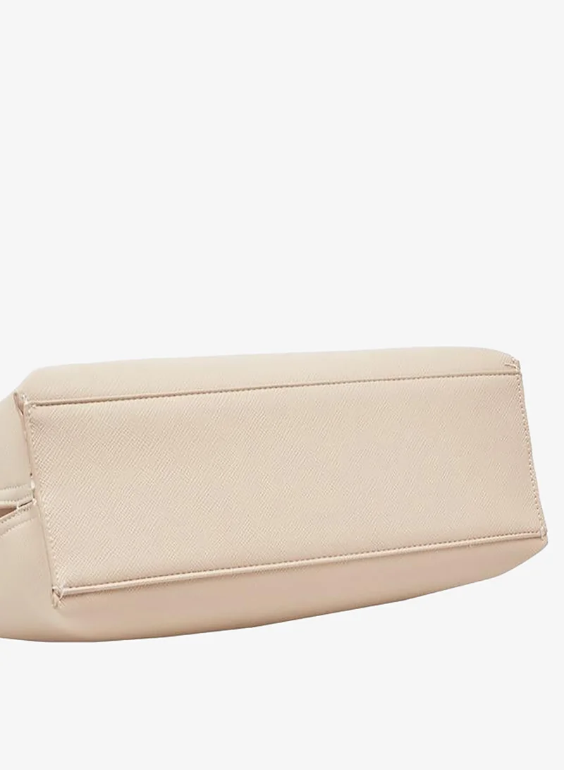 Flora Bella By Shoexpress BEIGE Scarf Accent Tote Bag With Detachable Strap for Women | Best Price UAE
