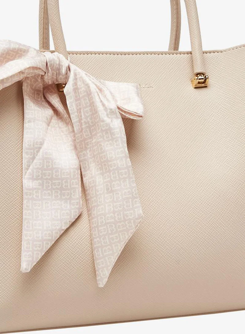 Flora Bella By Shoexpress BEIGE Scarf Accent Tote Bag With Detachable Strap for Women | Best Price UAE
