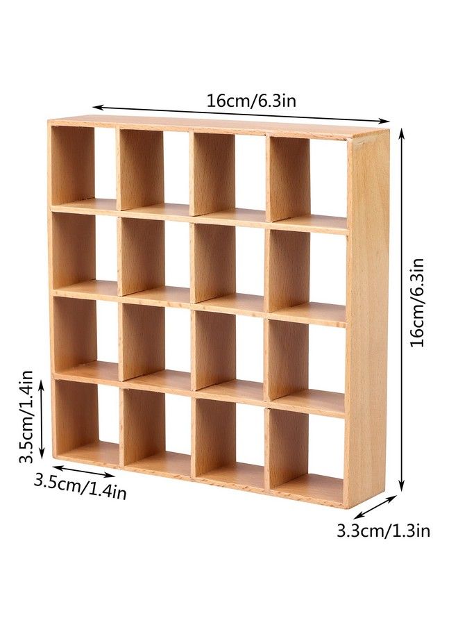 Yiphates 1: 12 Dollhouse Miniature Wooden Storage Rack 16 Grid Shelves Doll House Wall Rack Bookshelf Display Dollhouse Furniture Accessories - Image 3