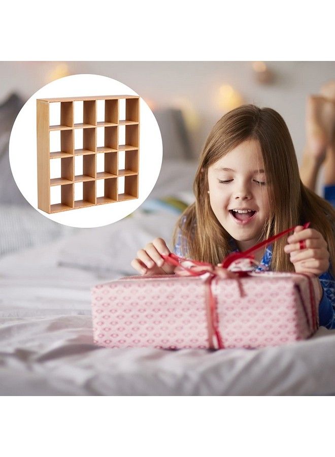 Yiphates 1: 12 Dollhouse Miniature Wooden Storage Rack 16 Grid Shelves Doll House Wall Rack Bookshelf Display Dollhouse Furniture Accessories - Image 5