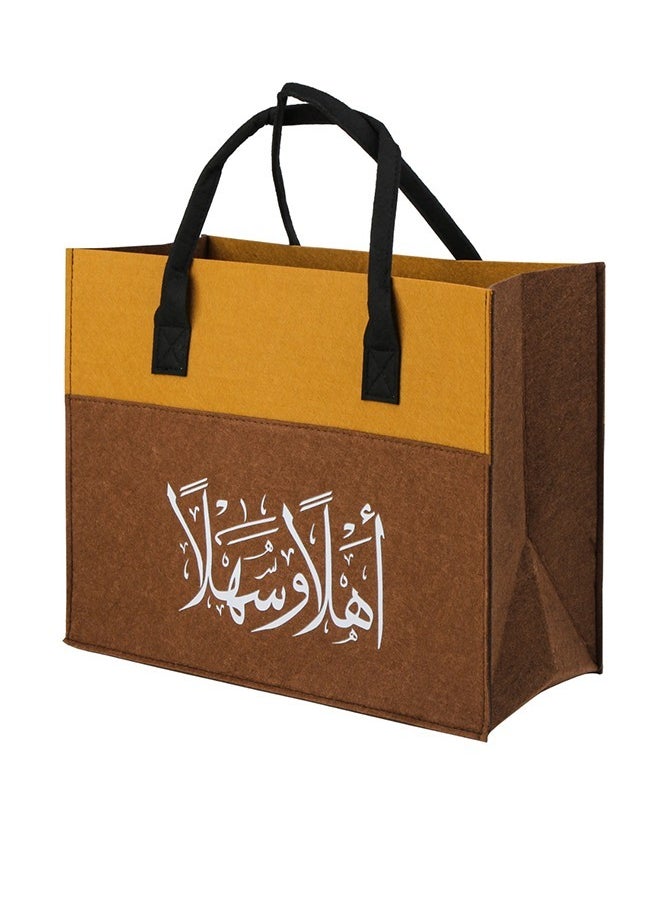 BASURRAH Canvas Bag Basket for Tea, Coffee and Dallah Thermos for Travel Beige Multicolor 