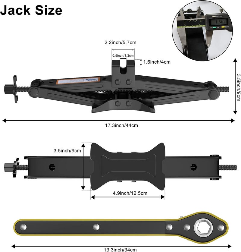 IMAYCC Scissor Lift Jack, Compact Car Jack Kit for Auto SUV, RV, MPV with Smart Ratchet Design, Heavy Duty Tire Changing Kit Lifting 2 Ton (4409 lbs) Tire Jack. - Image 5