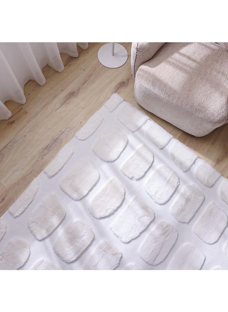 DANUBE HOME Textra Soft Fur Design Rug  Polyester Area Rug Floor Covering L300xW200cm-Cream  - Image 1
