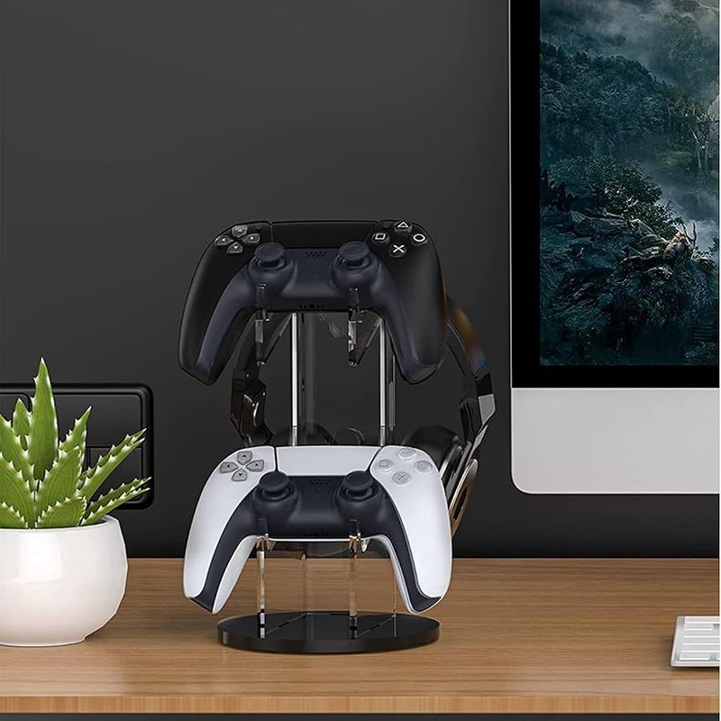 Dual Controller Holder and Headset,Gaming Accessories,Stand for PS4 PS5 Xbox ONE Switch,Controller Holder Headset Stand Gaming Accessories, Build Your Game Fortresses - Image 3