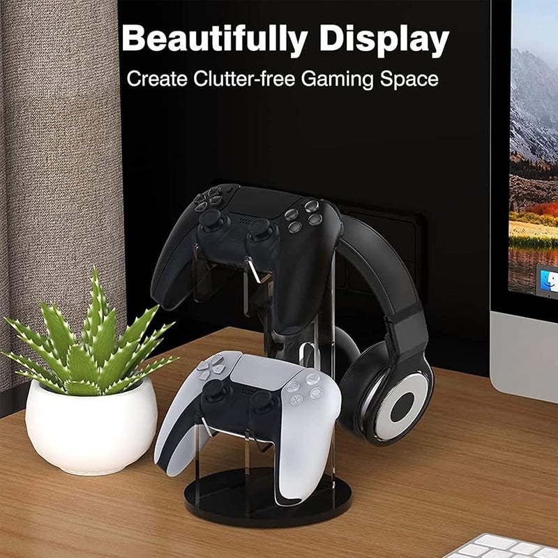 Dual Controller Holder and Headset,Gaming Accessories,Stand for PS4 PS5 Xbox ONE Switch,Controller Holder Headset Stand Gaming Accessories, Build Your Game Fortresses - Image 5