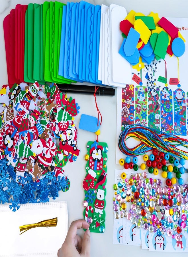 Winlyn 36 Sets Christmas Craft Kits Winter Crafts DIY Holiday Bookmark Ornaments Decorations Art Sets Festive Snowmen Reindeer Foam Stickers Arts and Crafts for Kids Classroom Activities Party Favors - Image 3