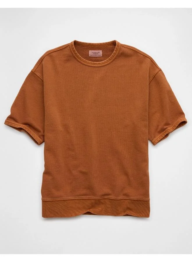 American Eagle Your go-to tee, but with an elevated, sporty vibe in twill cotton fabric.
