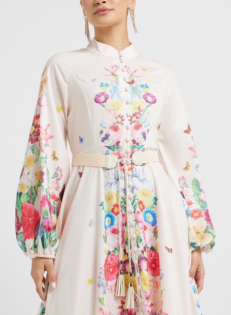 خزانة فستان بحزام بنقوش الزهور - Image 3