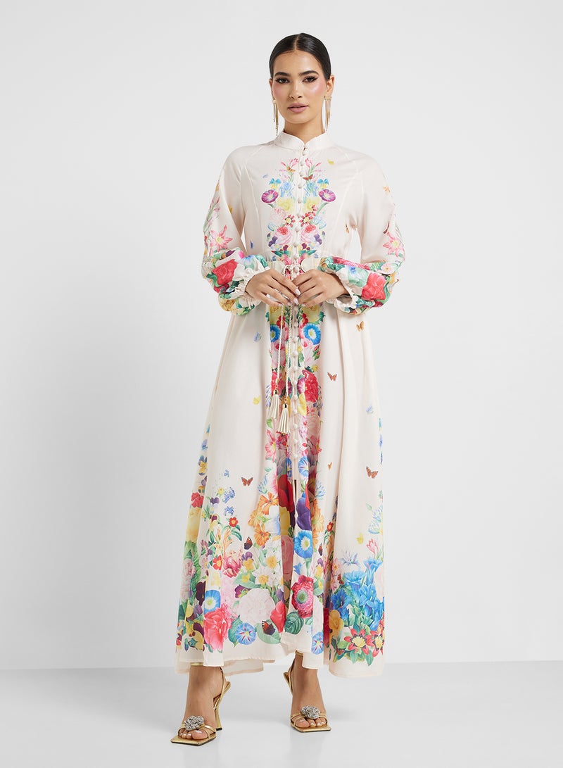 خزانة فستان بحزام بنقوش الزهور - Image 4