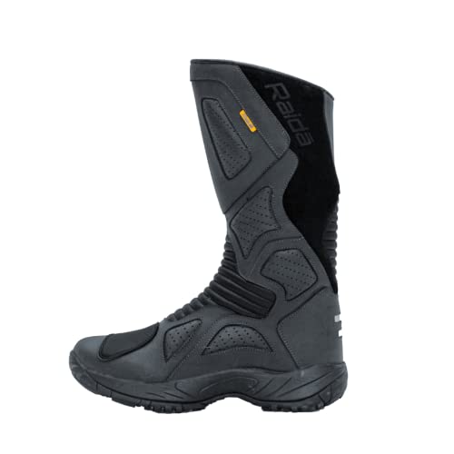 Raida Explorer Motorcycle Boots | Ankle, Shin, & Heel Protection | Memory Foam Insole | Leather (Grey, 9) - Image 2