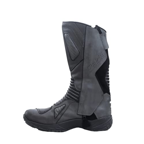 Raida Explorer Motorcycle Boots | Ankle, Shin, & Heel Protection | Memory Foam Insole | Leather (Grey, 9) - Image 5