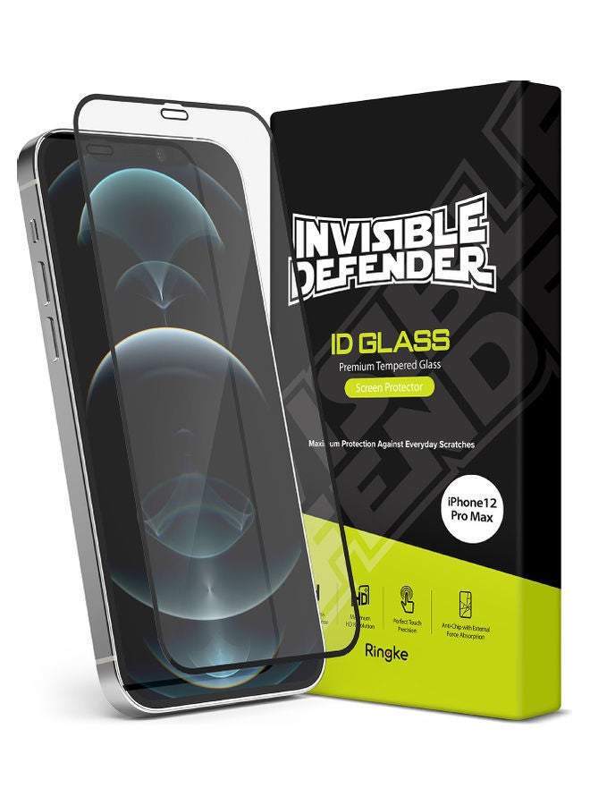 NIBEMINENT Tempered Glass Screen Protector Invisible Defender For Apple iPhone 12 Pro Max Black - Image 1