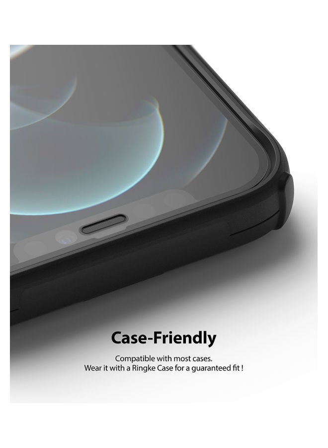 NIBEMINENT Tempered Glass Screen Protector Invisible Defender For Apple iPhone 12 Pro Max Black - Image 2