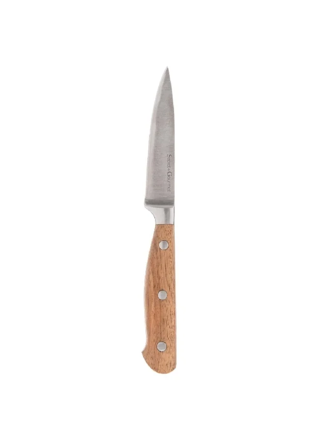 Five Simply Smart Elegancia Stainless Steel Paring Knife Silver and Brown 1.5 x 30.5 x 2.3 cm 146603