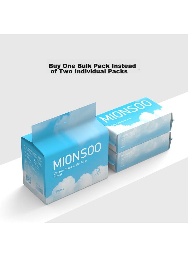 Mianshang Facial Cleansing Wipes, Hanging Disposable Pure Cotton Soft Towels, For Both Dry And Wet Use, Face-wiping Pull-out Style, Family Pack Of 4, 480 Sheets - Image 2