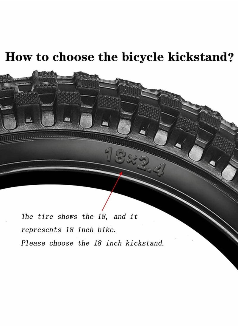 Excefore Bike Kickstand, for 18" Kids Bicycle Kick, Stand Rear Mount Premium Steel with Pad Rest 18 inch Replacement Training Wheel (Black, 1PCS)  - Image 5