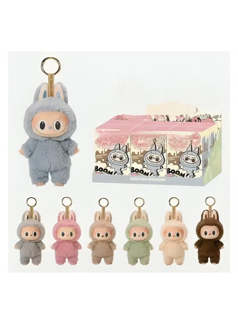 Labubu The Monsters Plush Doll Keychain Set 6 Pcs – Cute Vinyl Face Stuffed Animal Bag Charms with Hanging Loop | Fluffy Kawaii Backpack Pendant & Car Ornament | Colorful Collectible Art Toy Gift for Girls & Teens - Image 1