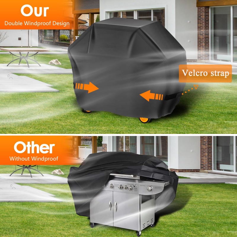 Aoretic Grill Cover, 58 inch BBQ Gas Grill Cover for Outdoor Grill, Charbroil Grill Cover Barbecue Waterproof, Anti-UV for Weber Char-Broil Monument, Dyna-glo Nexgrill Spun Polyester - Image 4