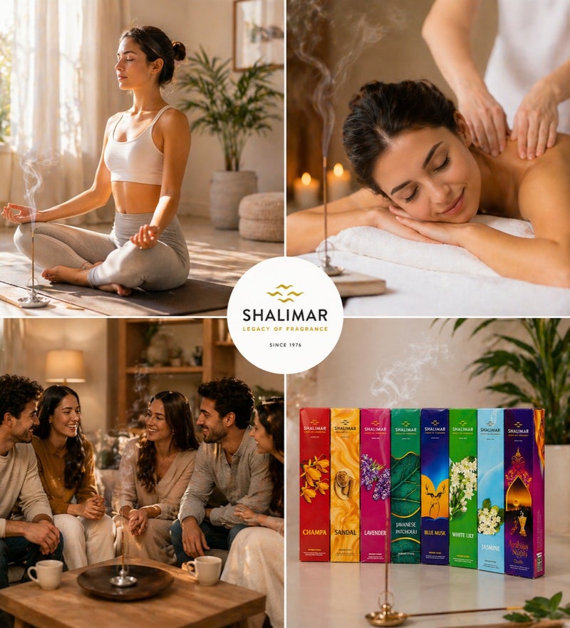 shalimar Premium Incense Sticks Pack of 8 – Agarbatti Set with Champa, Sandal, Lavender, Javanese Patchouli, Blue Musk, White Lily, Jasmine & Arabian Nights Oudh – Long Lasting Fragrance for Home & Meditation - Image 3