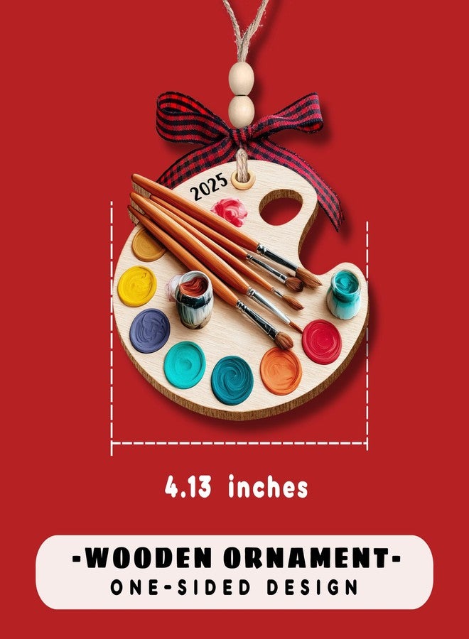 MAPDTWO Artist Ornaments for Christmas Tree - Artist Palette Christmas Ornament - Gifts for Art Lovers, Boys, Girls, Women, Men, Artists - 2D Wood Ornament 2025 - Image 2