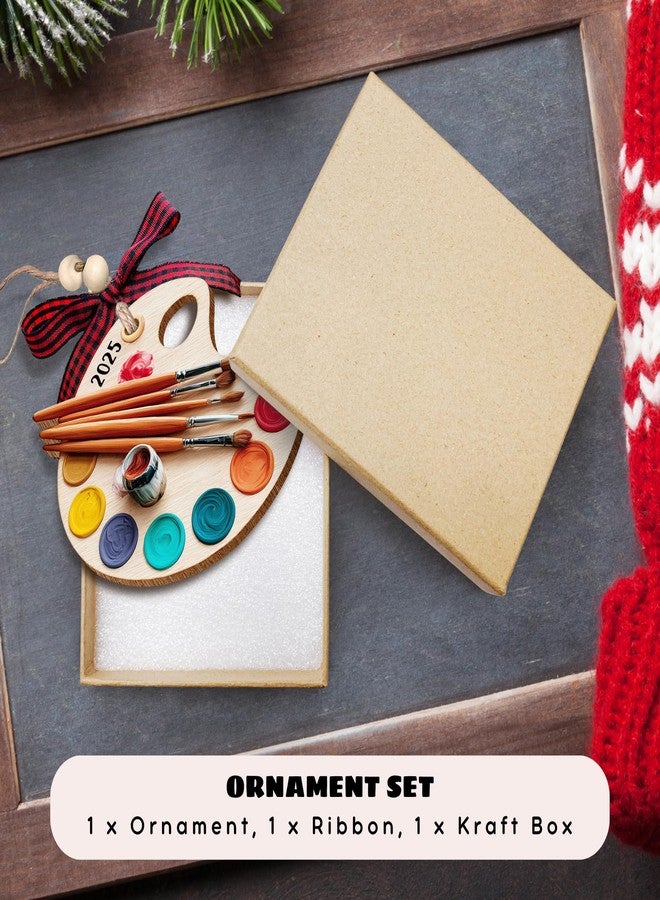 MAPDTWO Artist Ornaments for Christmas Tree - Artist Palette Christmas Ornament - Gifts for Art Lovers, Boys, Girls, Women, Men, Artists - 2D Wood Ornament 2025 - Image 3