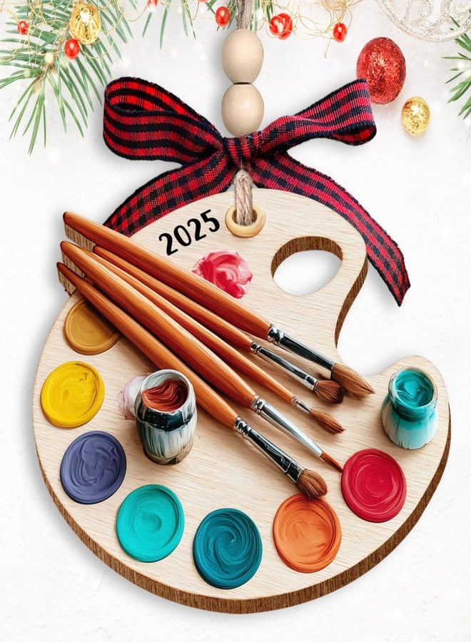 MAPDTWO Artist Ornaments for Christmas Tree - Artist Palette Christmas Ornament - Gifts for Art Lovers, Boys, Girls, Women, Men, Artists - 2D Wood Ornament 2025 - Image 1