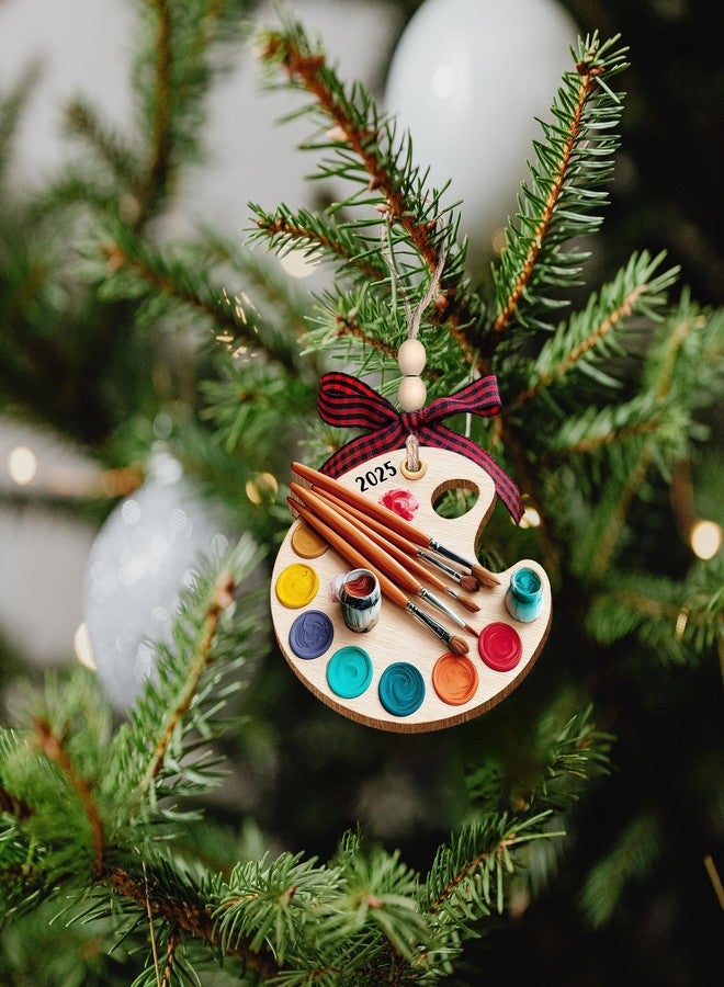 MAPDTWO Artist Ornaments for Christmas Tree - Artist Palette Christmas Ornament - Gifts for Art Lovers, Boys, Girls, Women, Men, Artists - 2D Wood Ornament 2025 - Image 4