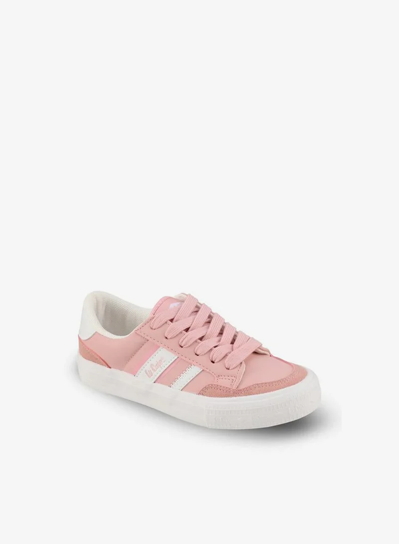 Lee Cooper Girls Logo Print Lace-Up Ankle Sneakers