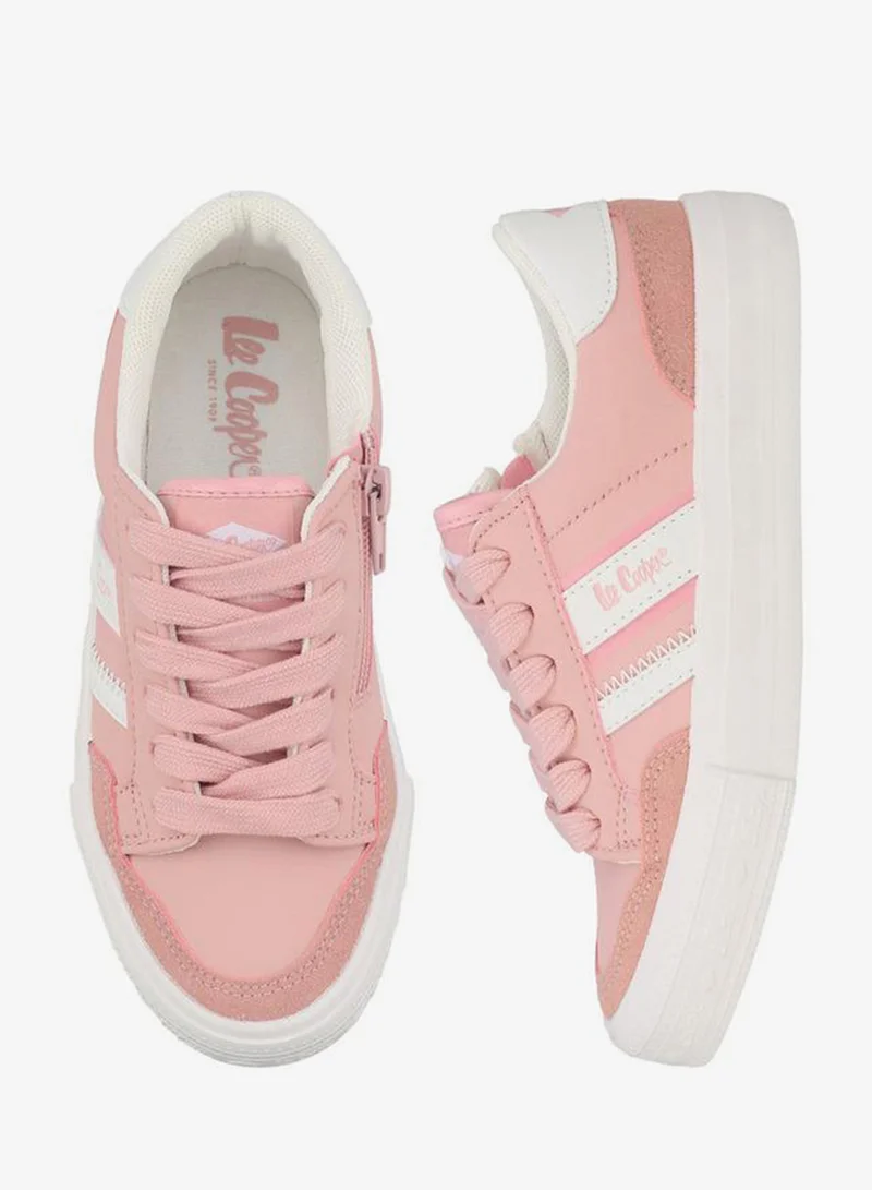 Lee Cooper Girls Logo Print Lace-Up Ankle Sneakers