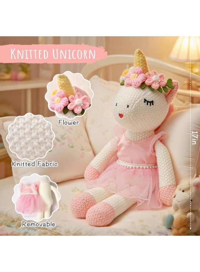 Golray Flower Girl Proposal Gifts Set, Will You Be My Flower Girl Gift with 16in Knitted Unicorn/ 15oz Cup/Floral Sunglasses/Hair Accessory/Jewelry Set Wedding Bride Gift Box Unicorn Toys for Girls - Image 2