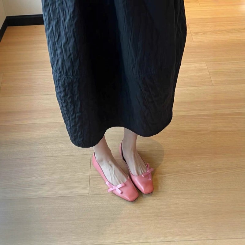 Women's Mary Jane Flat Shoes with Bow - Image 4