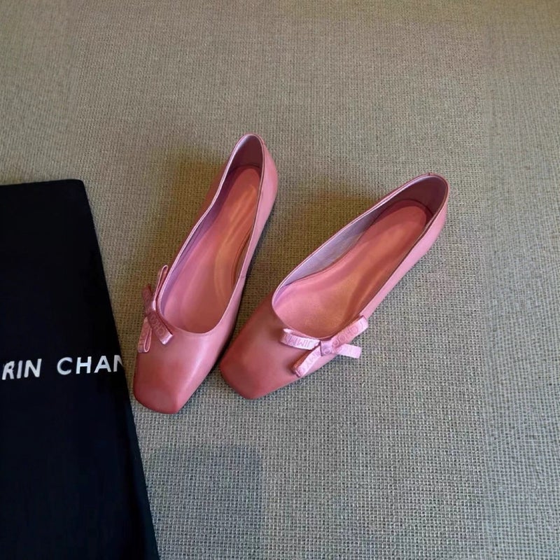 Women's Mary Jane Flat Shoes with Bow - Image 1