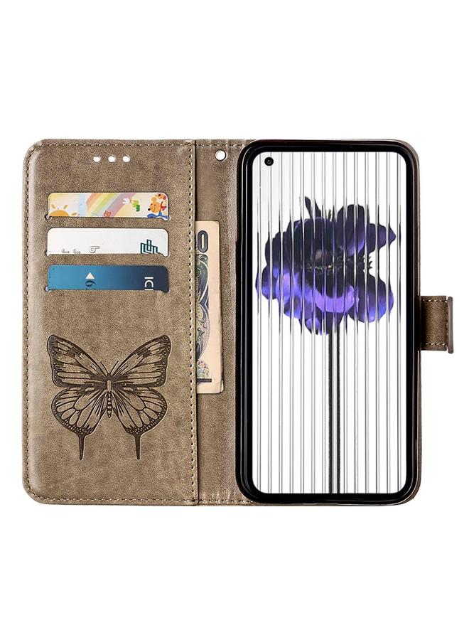 S-TOP Case For Nothing Phone 1 Embossed Butterfly Leather Phone Case - Image 3
